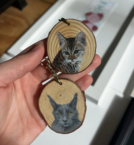 Wood Slice Keyring