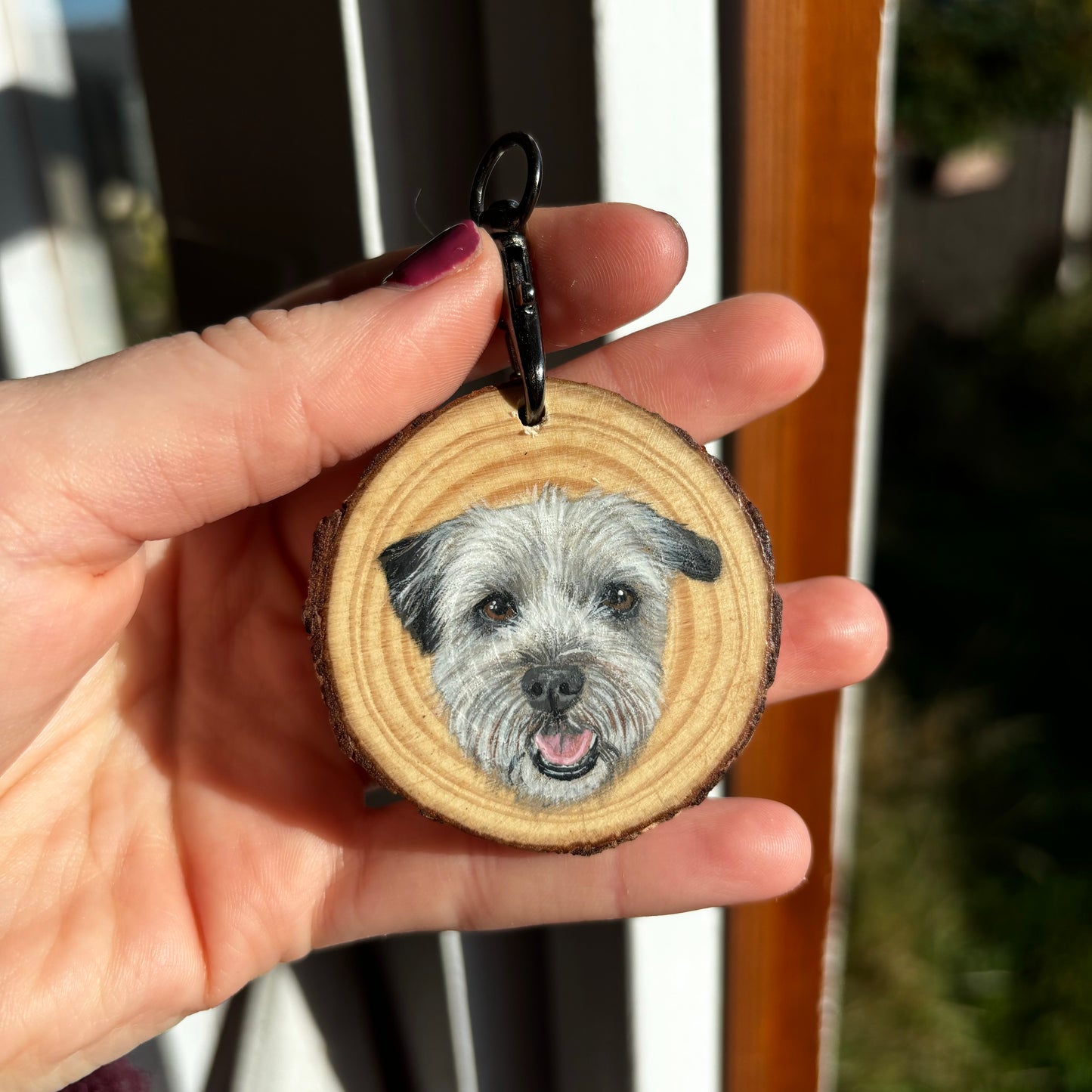 Wood Slice Keyring