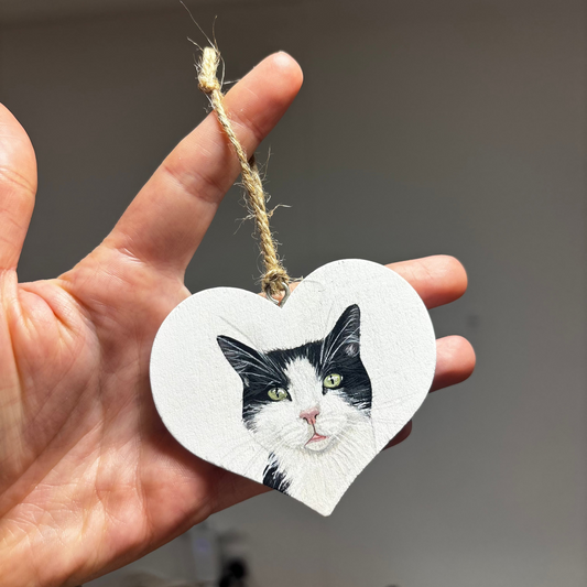 Mini Wooden Heart - White